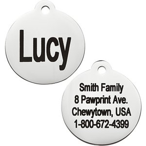 GoTags Personalized Stainless Steel ID Tag, Round