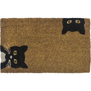 Entryways Peeping Cats Handwoven Doormat