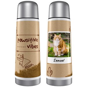 Frisco Personalized Pawsitive Vibes Thermos